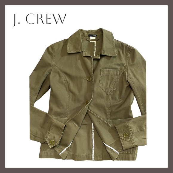J. Crew Jackets & Blazers - J.CREW Very Nice Women's Camo Green Lightweight Utility Jacket Sz. Small EUC+